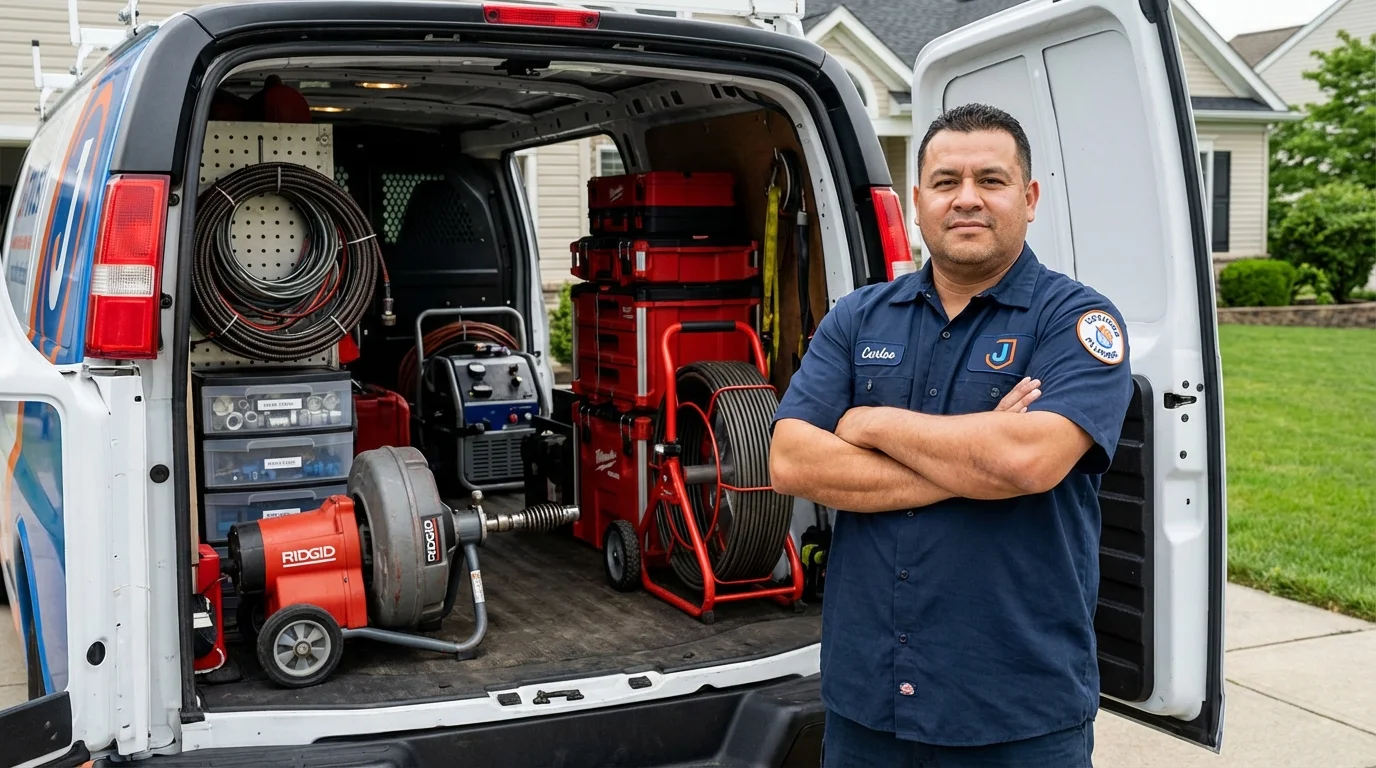 Professional drain cleaning equipment and Johns Plumbing LLC plumber in Creede