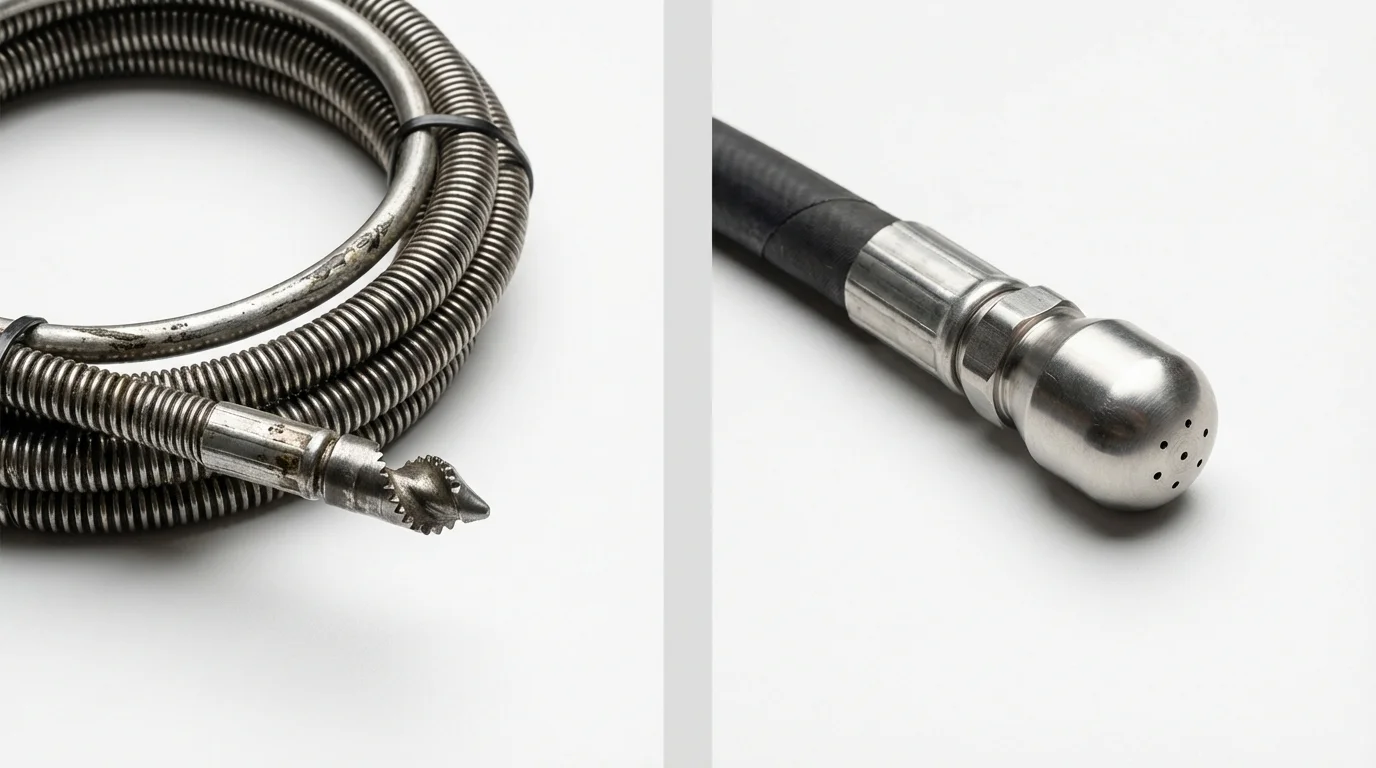 Drain snake cable and hydro jetting nozzle used for drain cleaning in Creede, CO