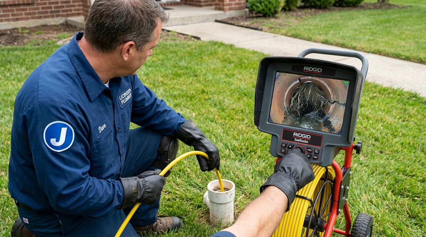 Sewer camera inspection being performed by Johns Plumbing LLC in Creede